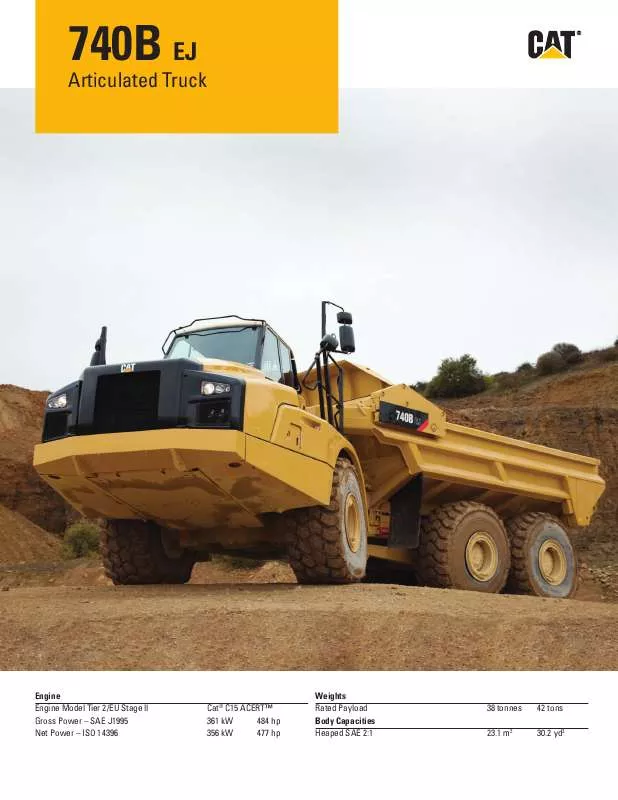 Mode d'emploi CATERPILLAR 740B EJECTOR