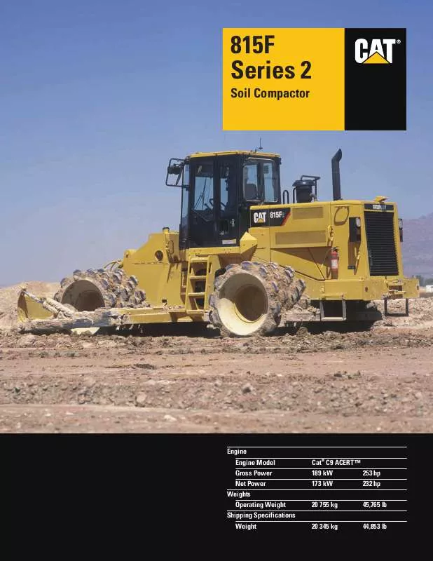 Mode d'emploi CATERPILLAR 815F SERIES 2