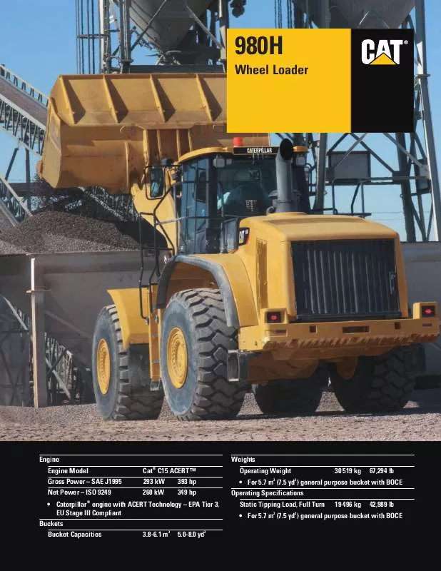 Mode d'emploi CATERPILLAR 980H