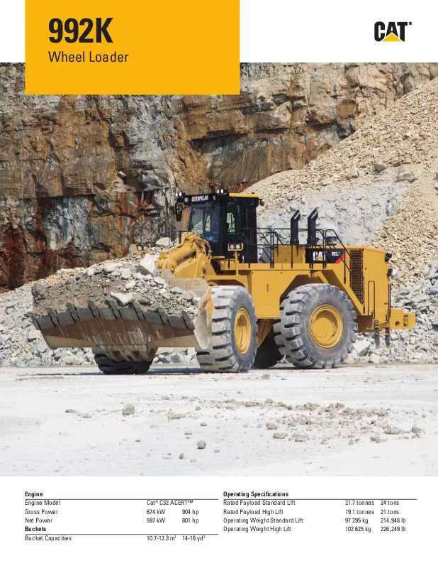 Mode d'emploi CATERPILLAR 992K