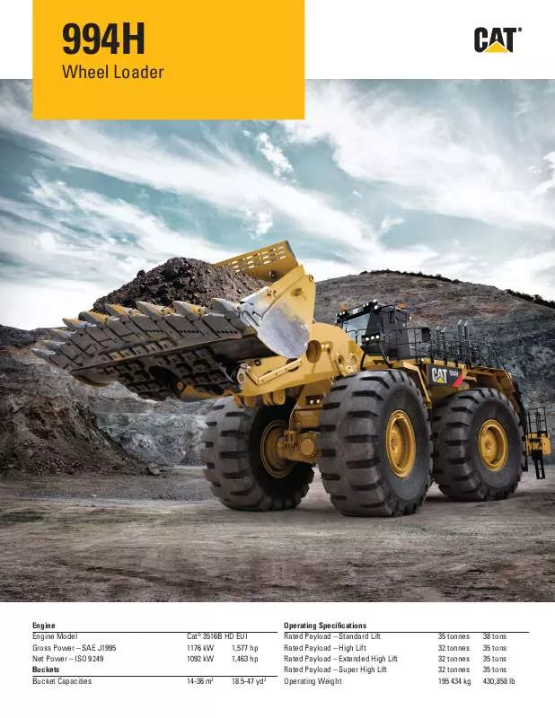 Mode d'emploi CATERPILLAR 994H