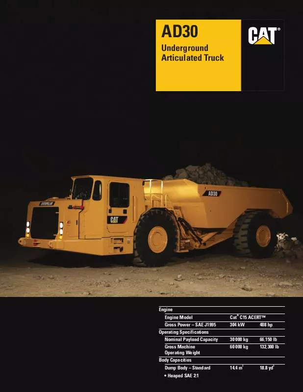 Mode d'emploi CATERPILLAR AD30