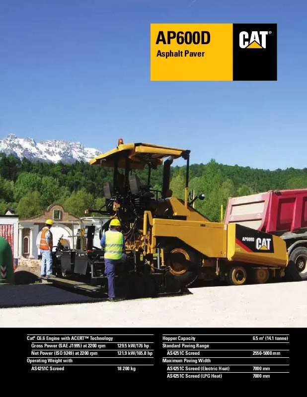 Mode d'emploi CATERPILLAR AP600D