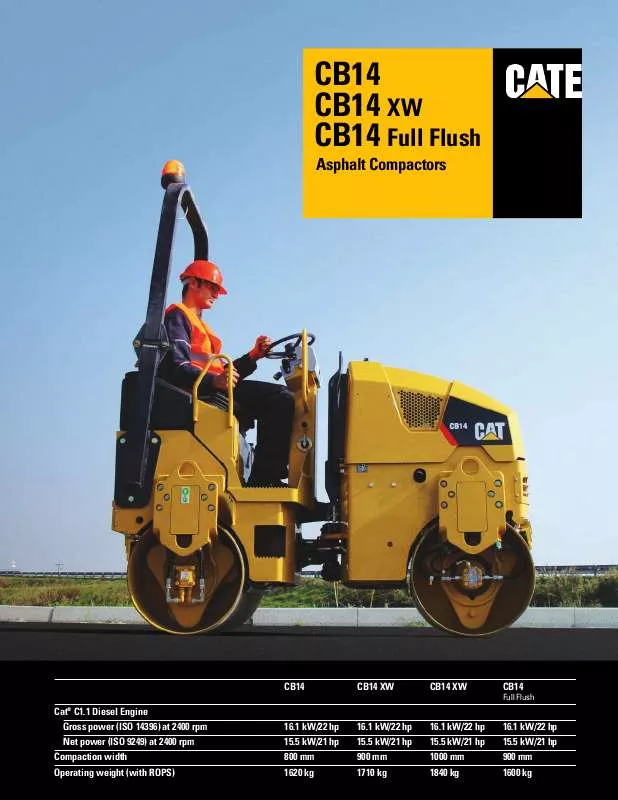 Mode d'emploi CATERPILLAR CB14 FULL FLUSH