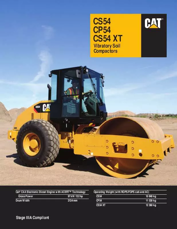 Mode d'emploi CATERPILLAR CS54 XT