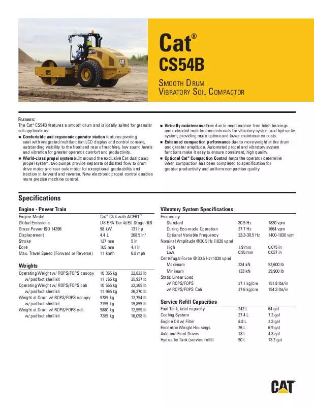 Mode d'emploi CATERPILLAR CS54B