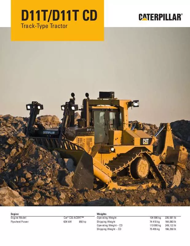 Mode d'emploi CATERPILLAR D11T CD