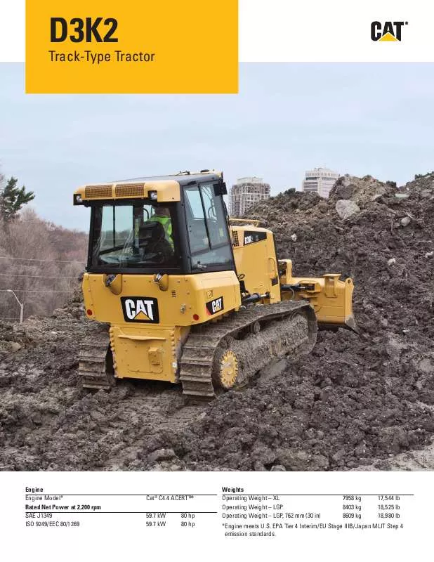 Mode d'emploi CATERPILLAR D3K2