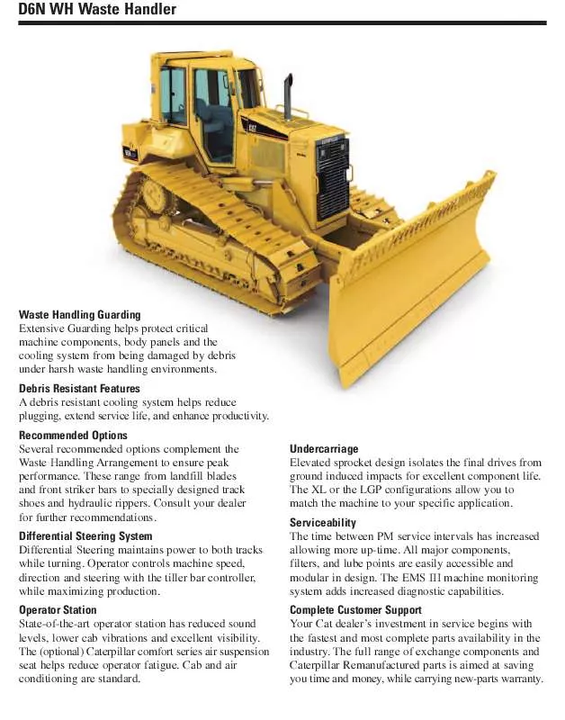 Mode d'emploi CATERPILLAR D6N WH