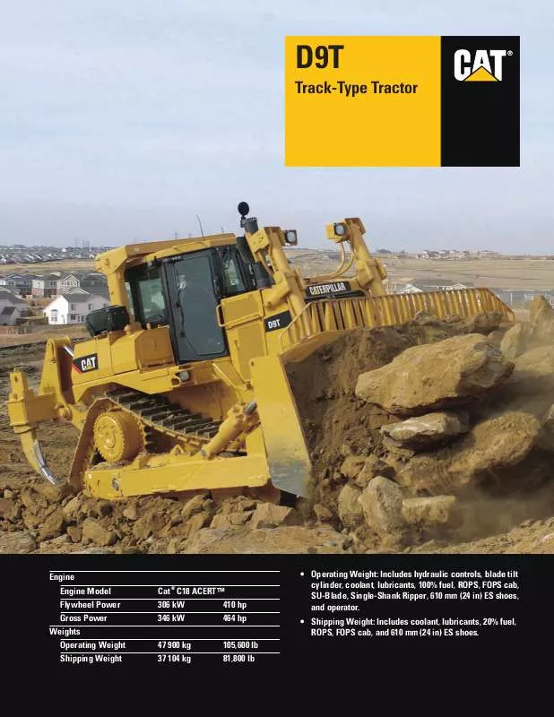 Mode d'emploi CATERPILLAR D9T