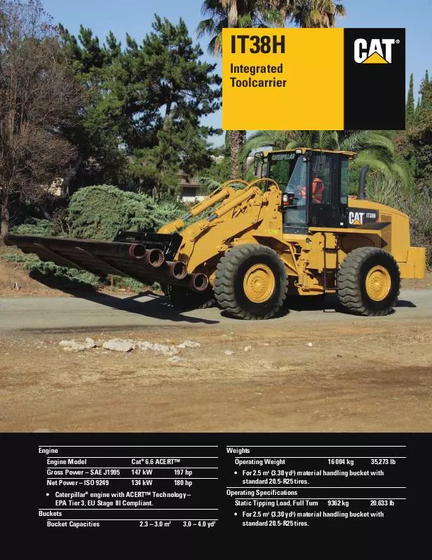 Mode d'emploi CATERPILLAR IT38H