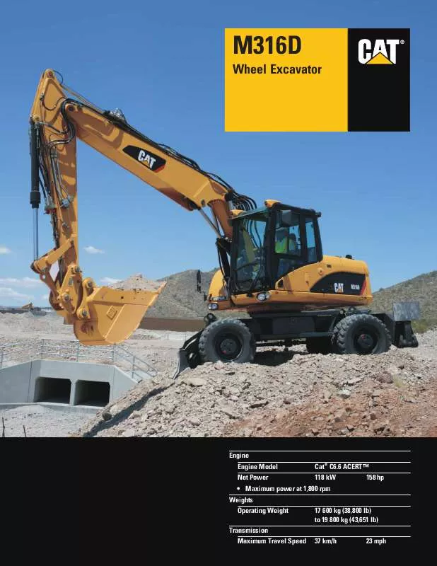 Mode d'emploi CATERPILLAR M316D