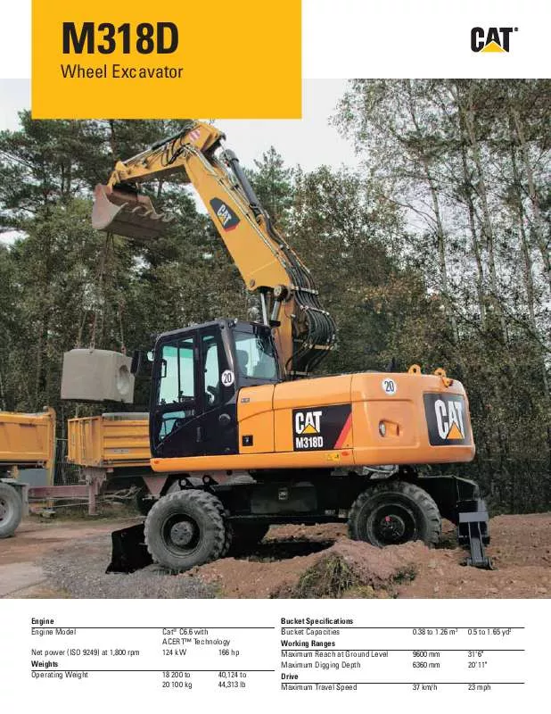 Mode d'emploi CATERPILLAR M318D