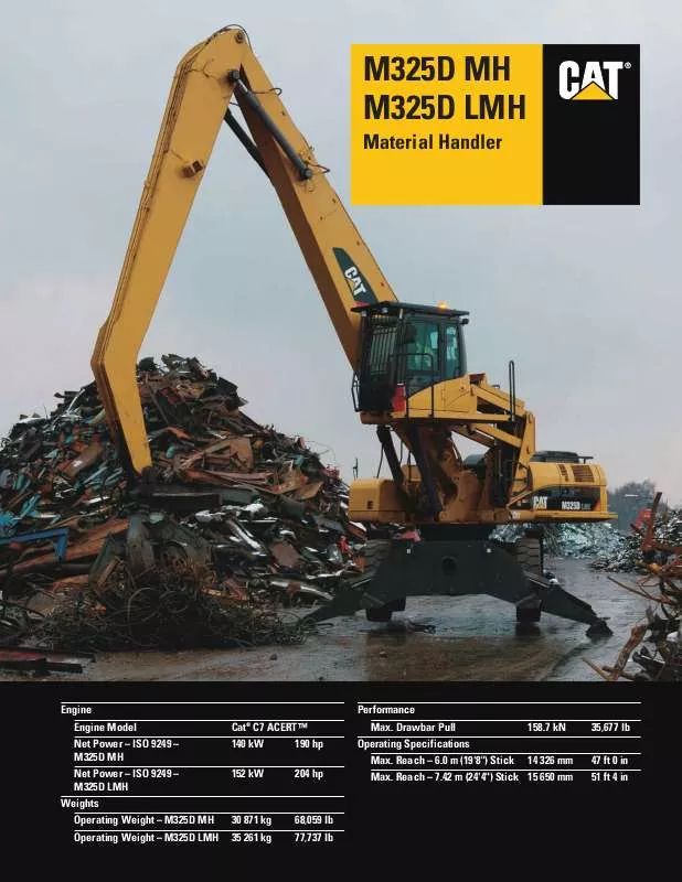 Mode d'emploi CATERPILLAR M325D MH