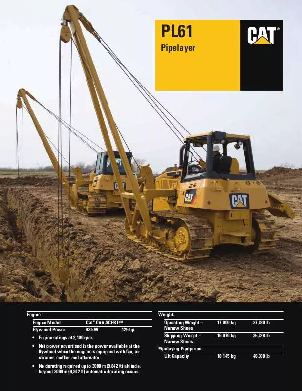 Mode d'emploi CATERPILLAR PL61