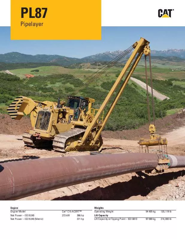 Mode d'emploi CATERPILLAR PL87