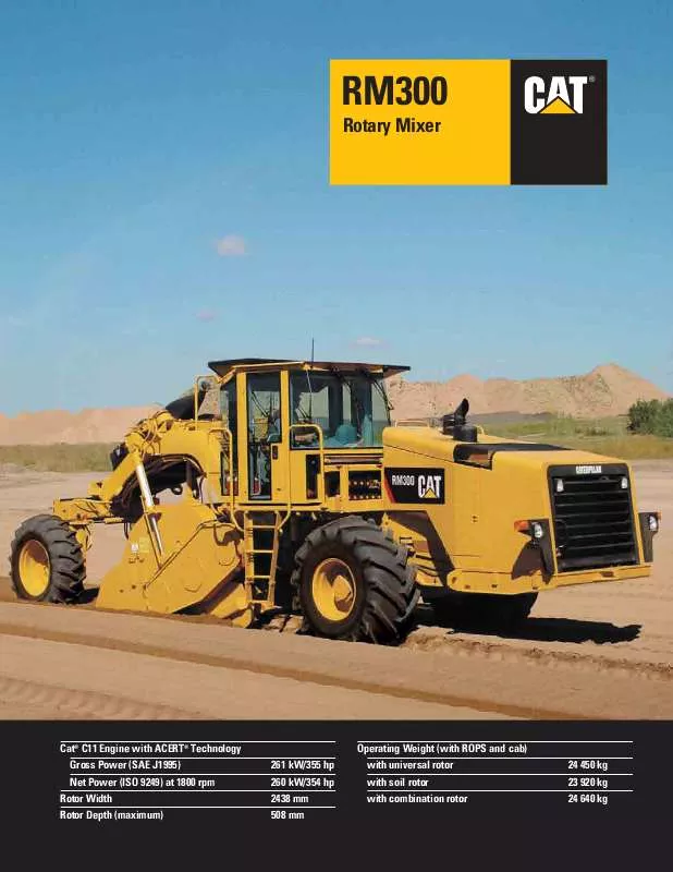 Mode d'emploi CATERPILLAR RM300