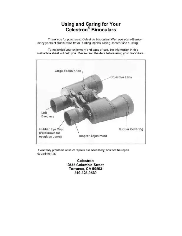 Mode d'emploi CELESTRON OUTLAND 8X42