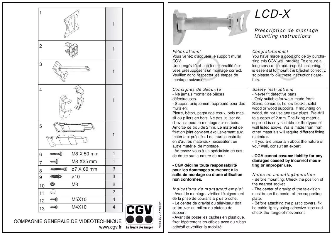 Mode d'emploi CGV LDC-X