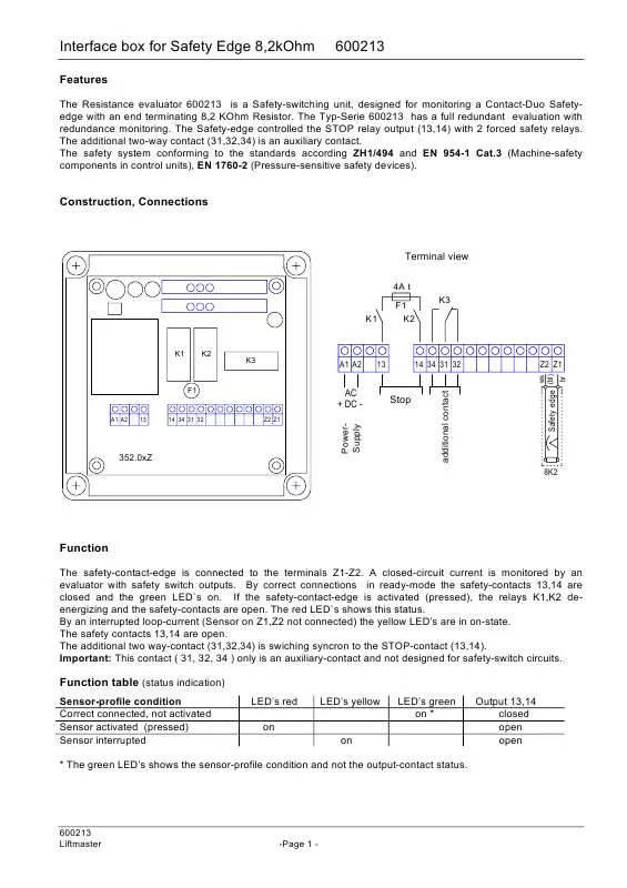 Mode d'emploi CHAMBERLAIN 600213