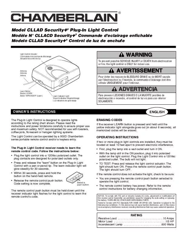 Mode d'emploi CHAMBERLAIN CLLAD
