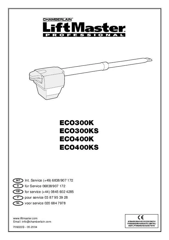 Mode d'emploi CHAMBERLAIN ECO400KS