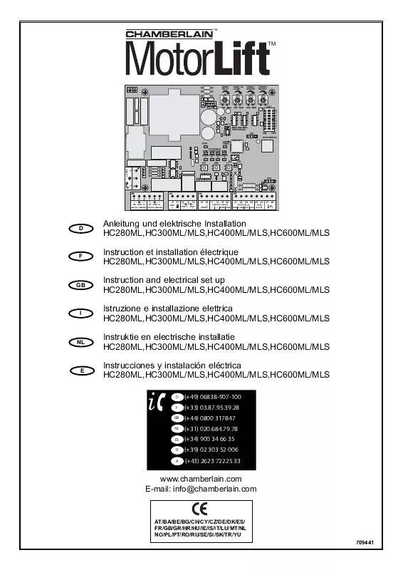 Mode d'emploi CHAMBERLAIN HC300ML