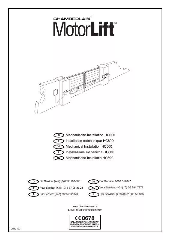 Mode d'emploi CHAMBERLAIN HC600