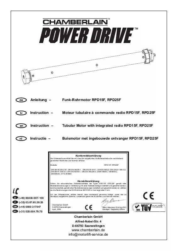 Mode d'emploi CHAMBERLAIN RPD25F