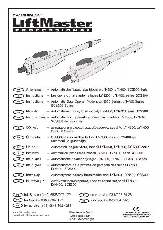 Mode d'emploi CHAMBERLAIN SCS300