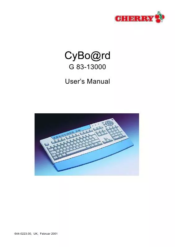 Mode d'emploi CHERRY CYBO@RD, G83-13000