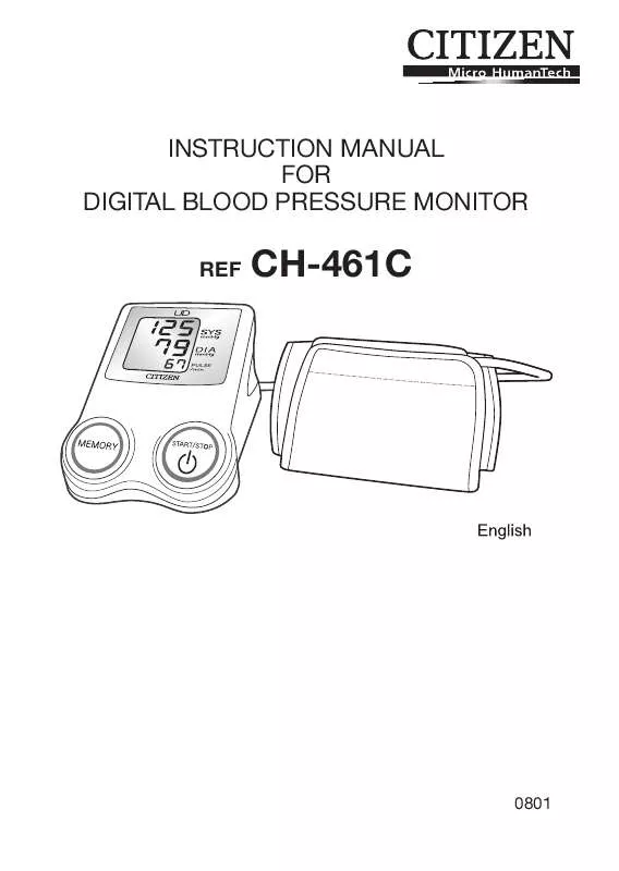 Mode d'emploi CITIZEN CH-461C