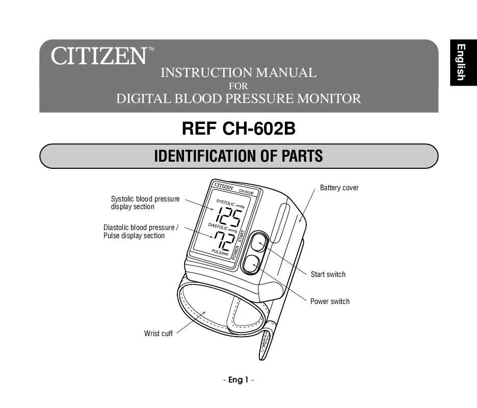 Mode d'emploi CITIZEN CH-602B