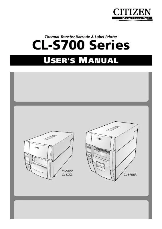 Mode d'emploi CITIZEN CL-S700R