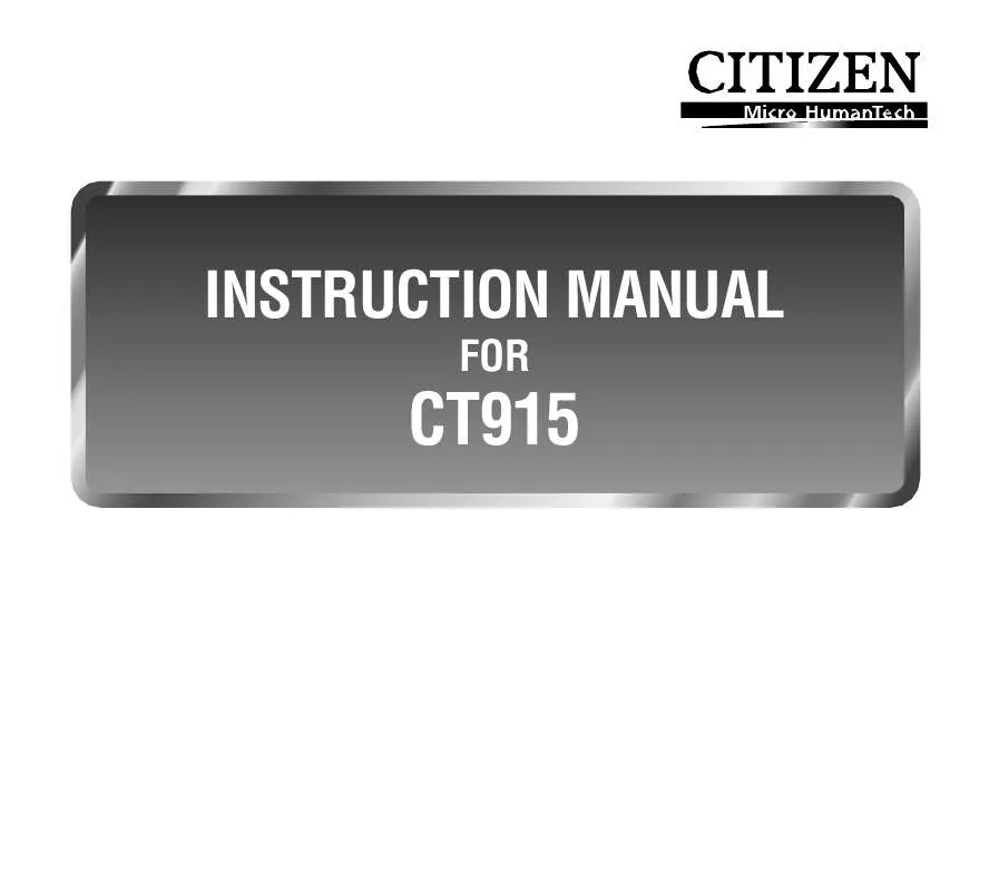 Mode d'emploi CITIZEN CT915