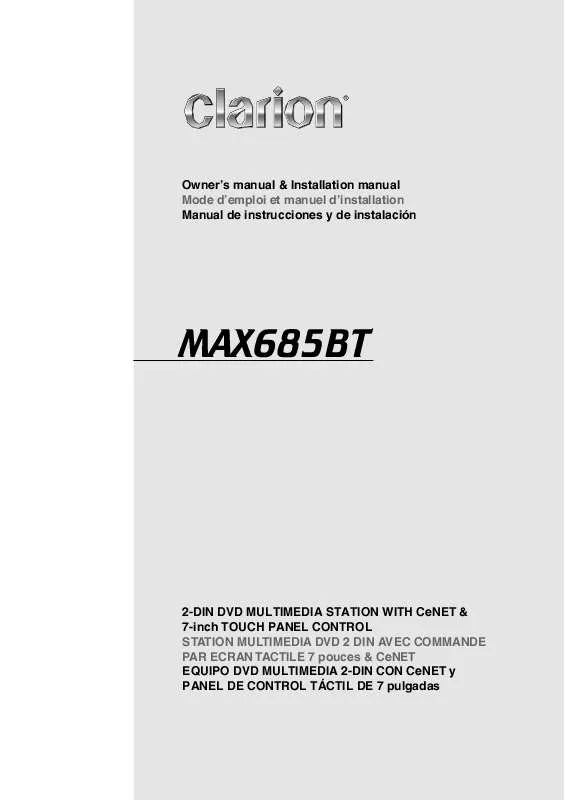 Mode d'emploi CLARION MAX685BT