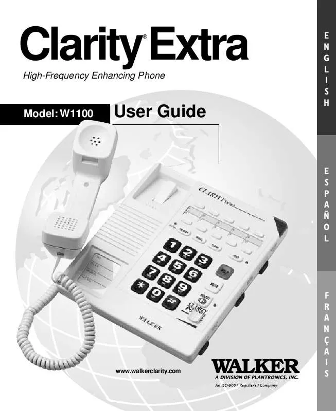 Mode d'emploi CLARITY W1100