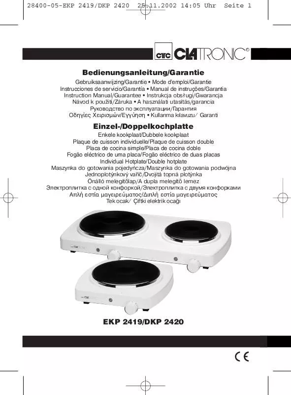 Mode d'emploi CLATRONIC EKP 2419