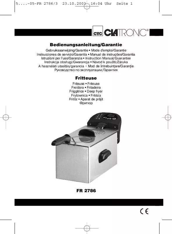 Mode d'emploi CLATRONIC FR 2786