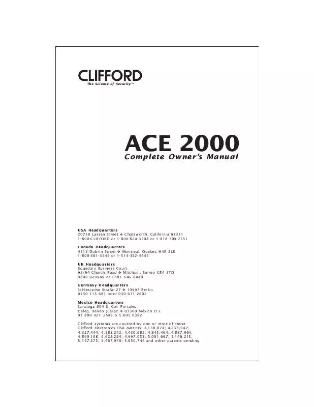 Mode d'emploi CLIFFORD 2000