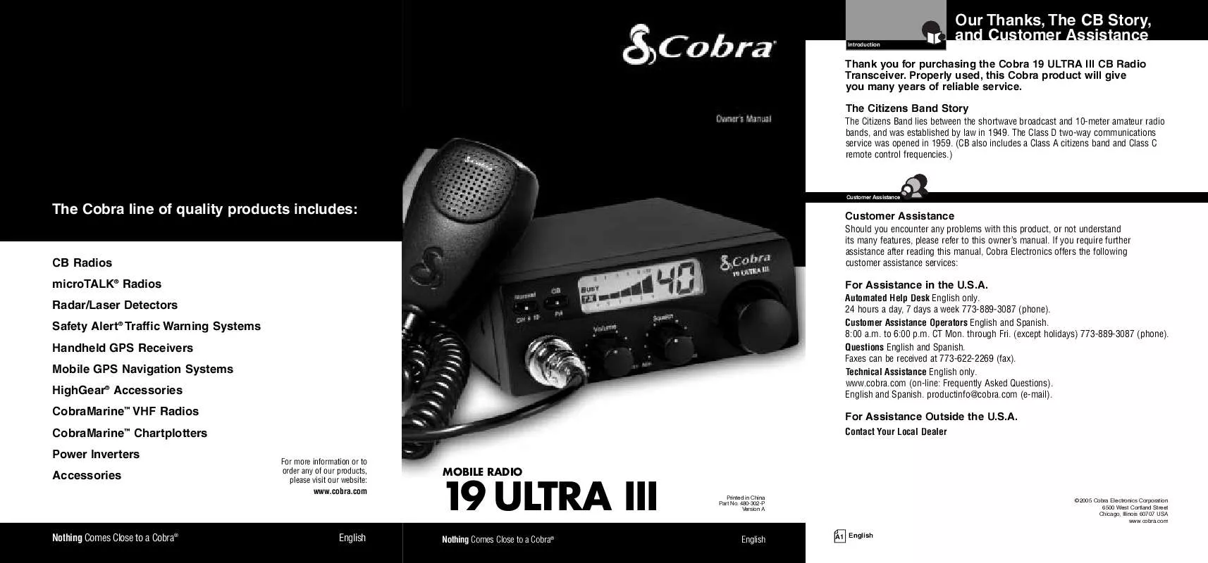 Mode d'emploi COBRA 19 ULTA III