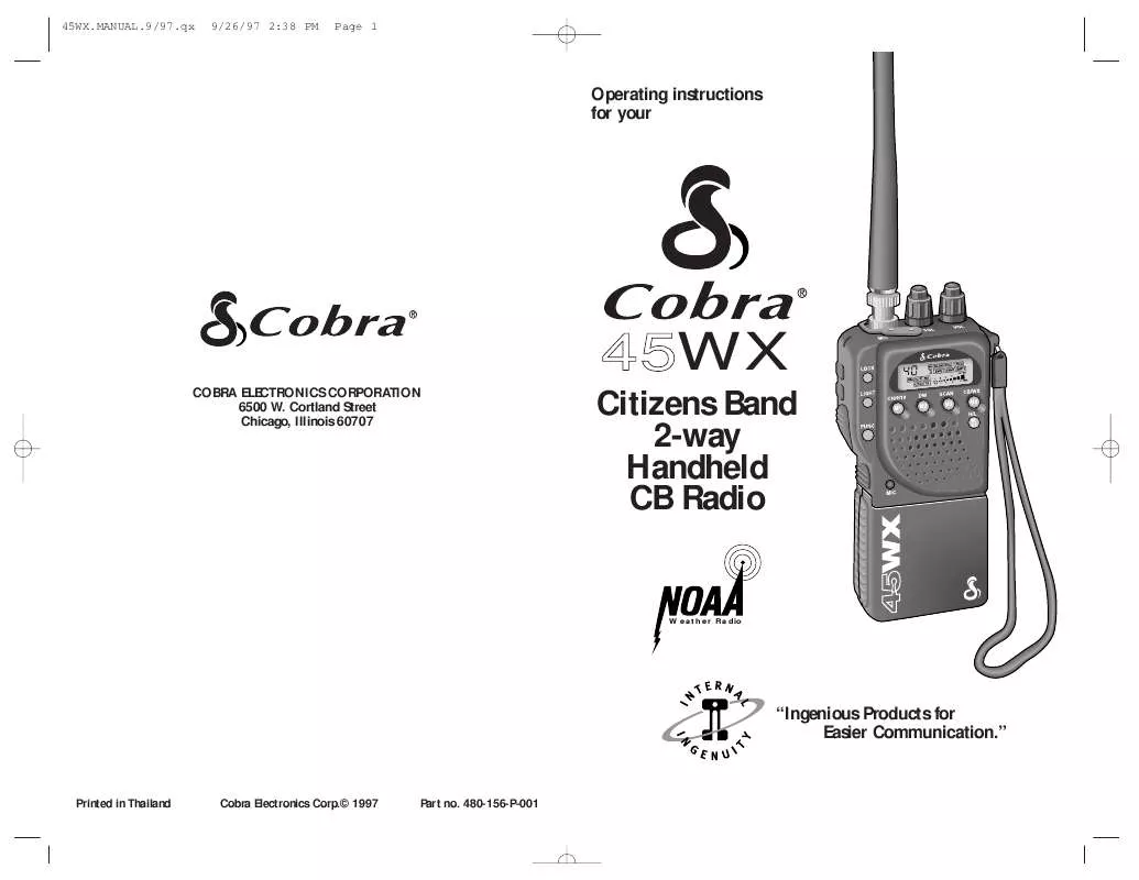 Mode d'emploi COBRA 45WX