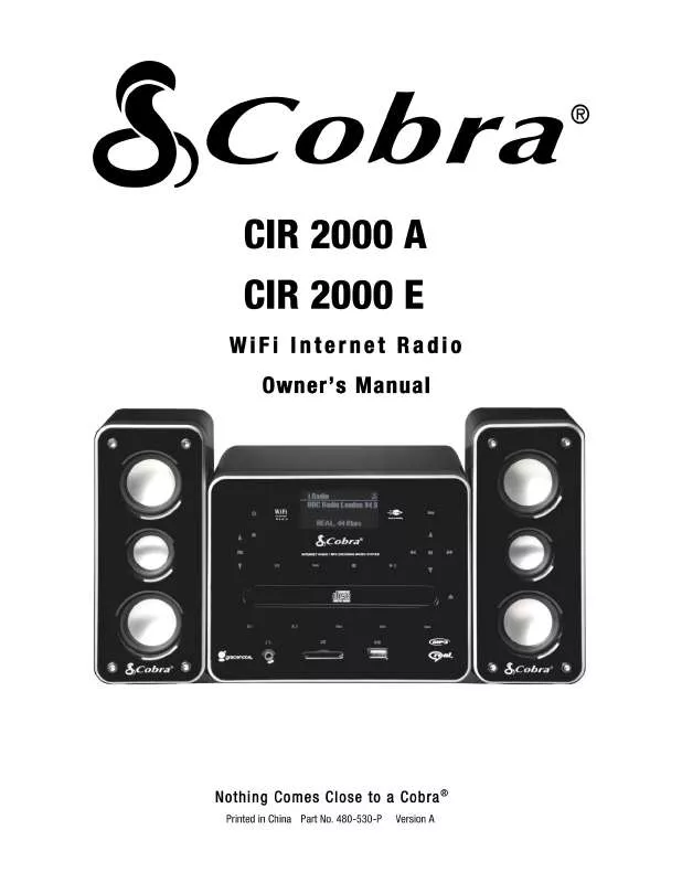 Mode d'emploi COBRA CIR 2000 A