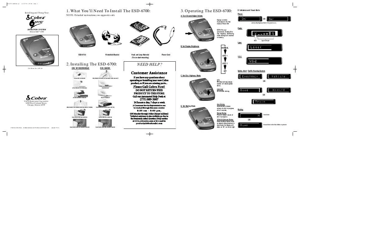 Mode d'emploi COBRA ESD6700ML