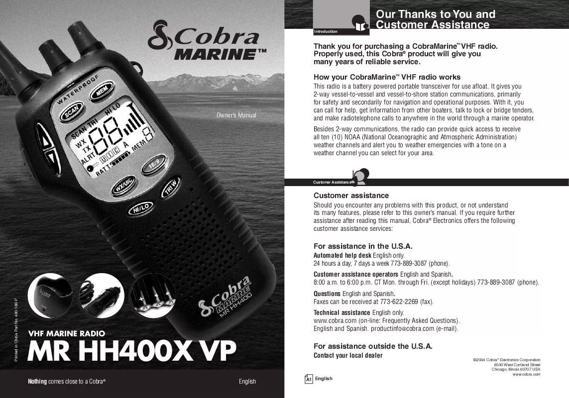 Mode d'emploi COBRA MRHH400XVP