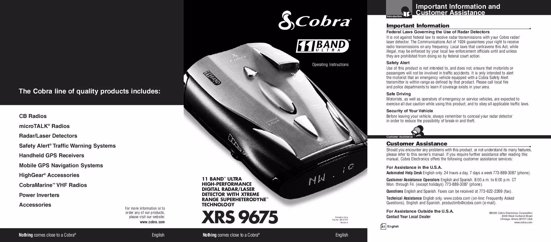 Mode d'emploi COBRA XRS9675