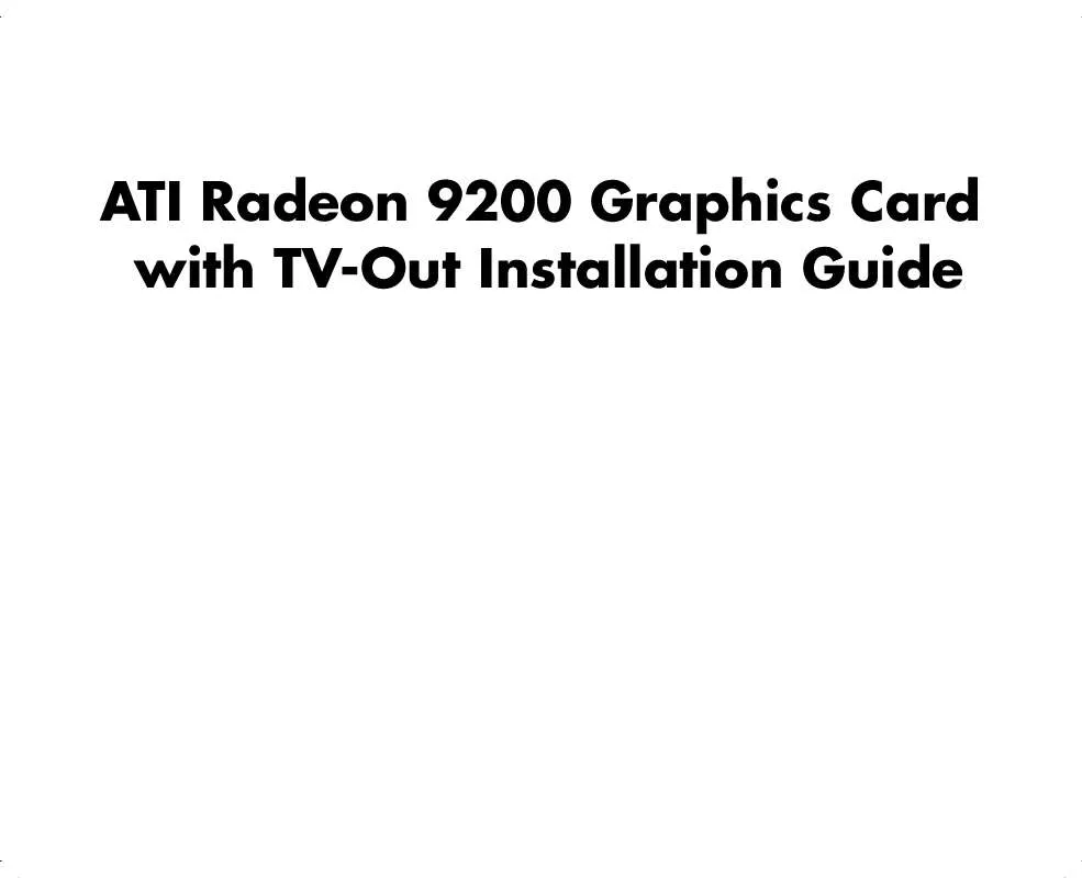 Mode d'emploi COMPAQ ATI RADEON 9200