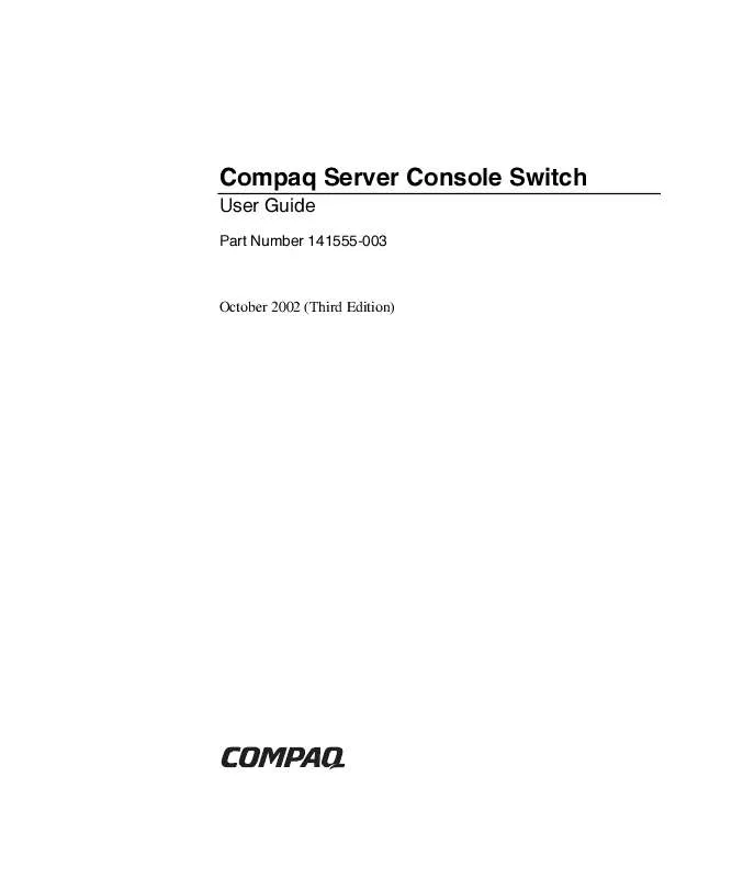 Mode d'emploi COMPAQ SERVER CONSOLE SWITCH