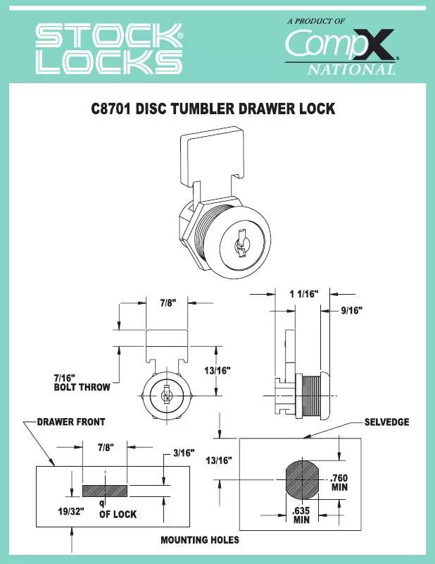 Mode d'emploi COMPX C8701