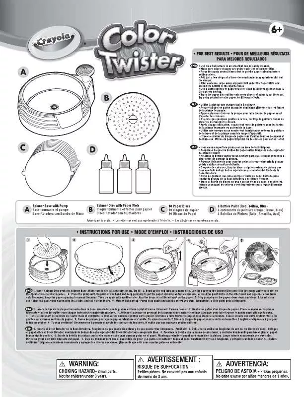 Mode d'emploi CRAYOLA COLOR TWISTER